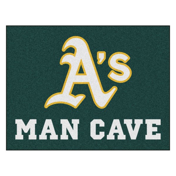 FanMats® - Oakland Athletics 33.75" x 42.5" Nylon Face Man Cave All-Star Floor Mat with "Circular Oakland Athletics with A" Logo