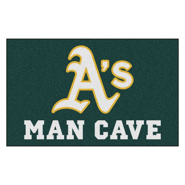 FanMats® - Oakland Athletics 60" x 96" Nylon Face Man Cave Ulti-Mat with "Circular Oakland Athletics with A" Logo