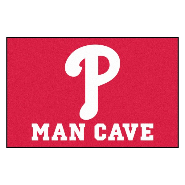 FanMats® - Philadelphia Phillies 19" x 30" Nylon Face Man Cave Starter Mat with "Baseball Diamond, Bell & Script Phillies" Logo