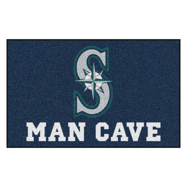 FanMats® - Seattle Mariners 60" x 96" Nylon Face Man Cave Ulti-Mat with "S with Compass" Alternate Logo & Wordmark