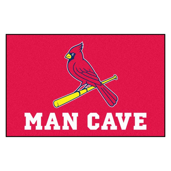 FanMats® - St. Louis Cardinals 19" x 30" Nylon Face Man Cave Starter Mat with "Cardinal with Bat & Cardinals Wordmark" Logo