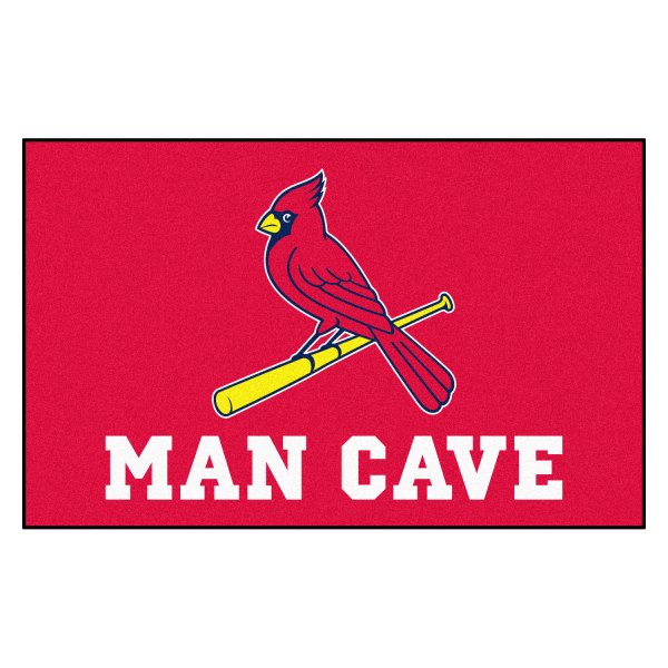 FanMats® - St. Louis Cardinals 60" x 96" Nylon Face Man Cave Ulti-Mat with "Cardinal with Bat & Cardinals Wordmark" Logo