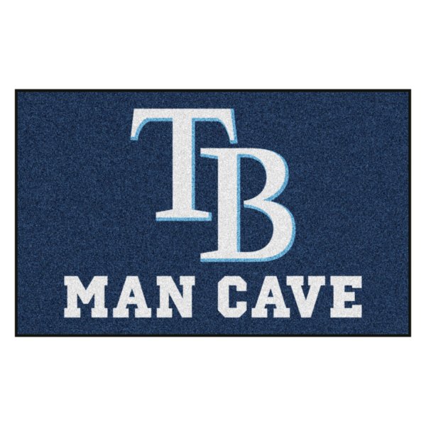 FanMats® - Tampa Bay Rays 60" x 96" Nylon Face Man Cave Ulti-Mat with "Baseball Diamond & Rays Wordmark" Logo