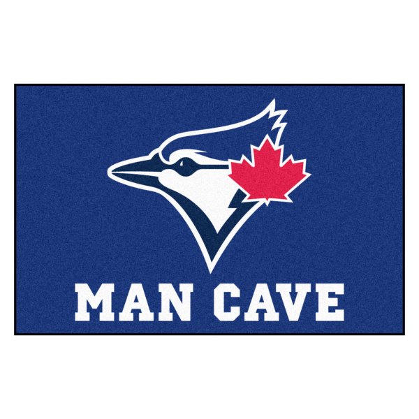 FanMats® - Toronto Blue Jays 19" x 30" Nylon Face Man Cave Starter Mat with "Circular Toronto Blue Jays & Blue Jay" Logo