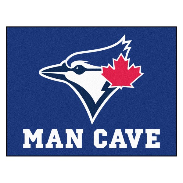 FanMats® - Toronto Blue Jays 33.75" x 42.5" Nylon Face Man Cave All-Star Floor Mat with "Circular Toronto Blue Jays & Blue Jay" Logo