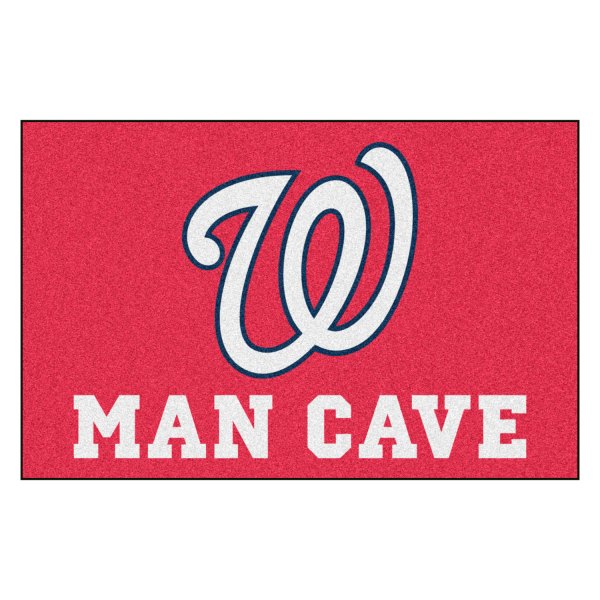 FanMats® - Washington Nationals 19" x 30" Nylon Face Man Cave Starter Mat with "Circular Washington Nationals with W" Logo