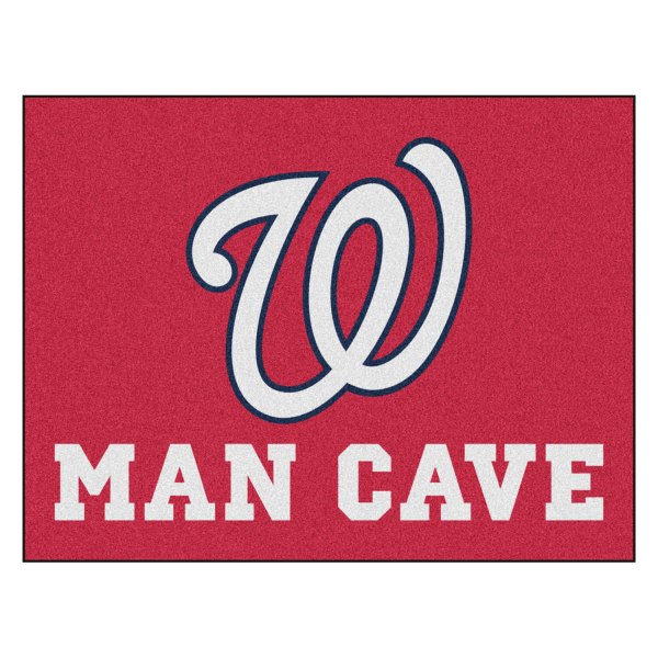 FanMats® - Washington Nationals 33.75" x 42.5" Nylon Face Man Cave All-Star Floor Mat with "Circular Washington Nationals with W" Logo