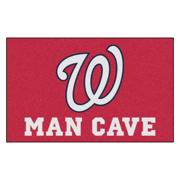 FanMats® - Washington Nationals 60" x 96" Nylon Face Man Cave Ulti-Mat with "Circular Washington Nationals with W" Logo