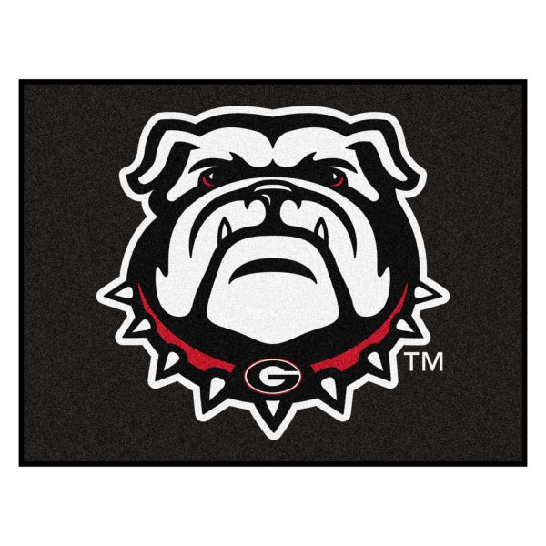 FanMats® - University of Georgia 33.75" x 42.5" Nylon Face All-Star Floor Mat with New Bulldog Logo on Black