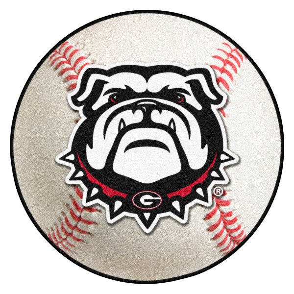 FanMats® - University of Georgia 27" Dia Nylon Face Baseball Ball Floor Mat with New Bulldog Logo