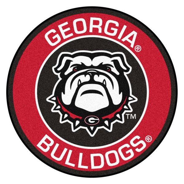 FanMats® - University of Georgia 27" Dia Nylon Face Floor Mat with Bulldog