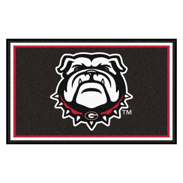 FanMats® - University of Georgia 48" x 72" Nylon Face Ultra Plush Floor Rug with Bulldog Logo