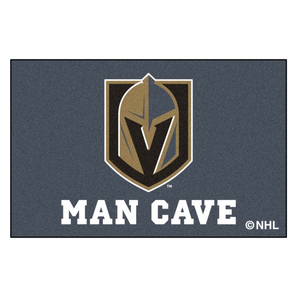 FanMats® - Vegas Golden Knights 19" x 30" Nylon Face Man Cave Starter Mat with "Knight Helmet" Logo