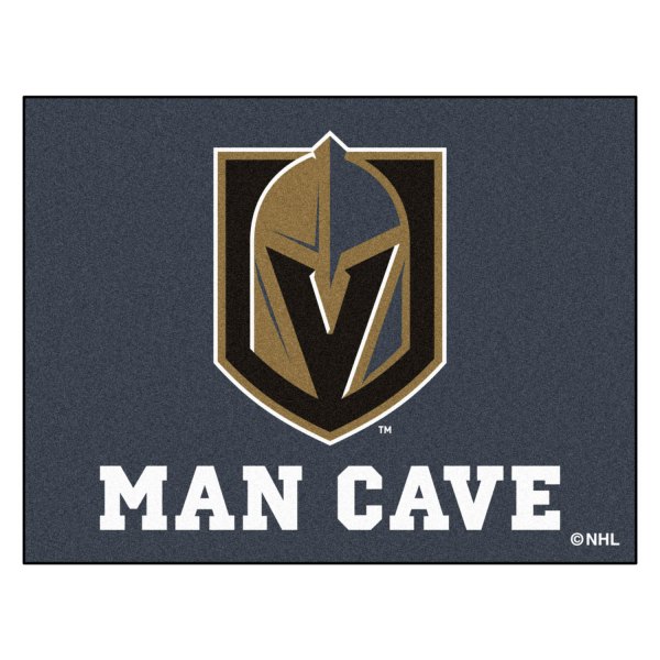 FanMats® - Vegas Golden Knights 33.75" x 42.5" Nylon Face Man Cave All-Star Floor Mat with "Knight Helmet" Logo