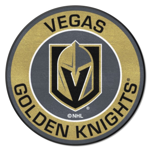 FanMats® - Vegas Golden Knights 27" Dia Nylon Face Floor Mat with "Knight Helmet" Logo