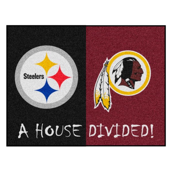 FanMats® - Pittsburgh Steelers/Washington Football Team 33.75" x 42.5" Nylon Face House Divided Floor Mat