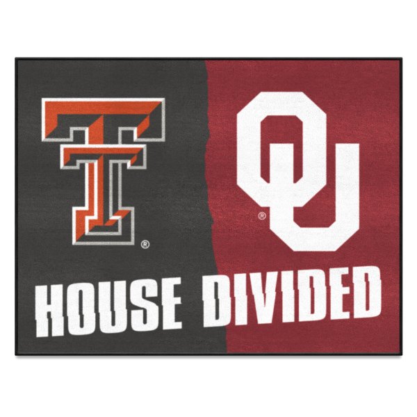 FanMats® - Texas Tech University/University of Oklahoma 33.75" x 42.5" Nylon Face All Star House Divided Floor Mat