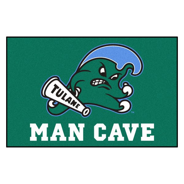 FanMats® - Tulane University 19" x 30" Nylon Face Man Cave Starter Mat with "Angry Wave" Primary Logo