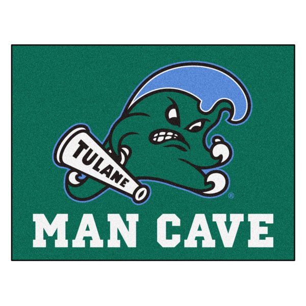 FanMats® - Tulane University 33.75" x 42.5" Nylon Face Man Cave All-Star Floor Mat with "Angry Wave" Primary Logo