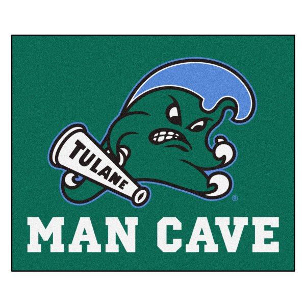 FanMats® - Tulane University 60" x 72" Nylon Face Man Cave Tailgater Mat with "Angry Wave" Primary Logo