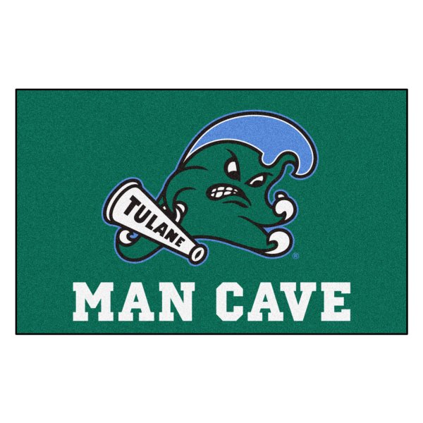 FanMats® - Tulane University 60" x 96" Nylon Face Man Cave Ulti-Mat with "Angry Wave" Primary Logo