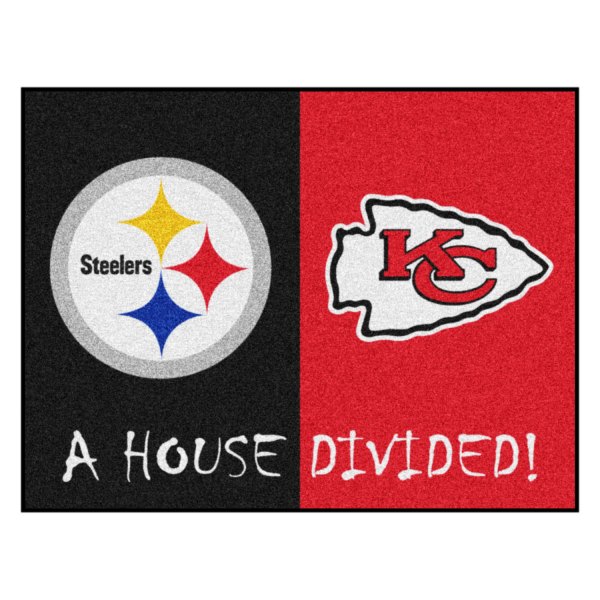FanMats® - Pittsburgh Steelers/Kansas City Chiefs 33.75" x 42.5" Nylon Face House Divided Floor Mat