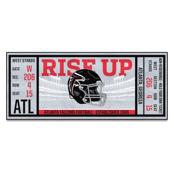 FanMats® - Atlanta Falcons 30" x 72" Nylon Face Ticket Runner Mat with "Falcon" Logo