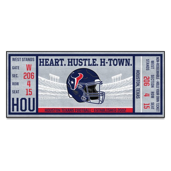 FanMats® - Houston Texans 30" x 72" Nylon Face Ticket Runner Mat with "Texans" Logo