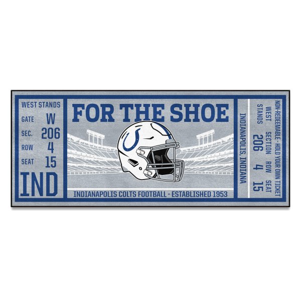 FanMats® - Indianapolis Colts 30" x 72" Nylon Face Ticket Runner Mat with "Horseshoe" Logo