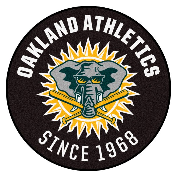FanMats® - Cooperstown Retro Collection 2000 Oakland Athletics 27.6" Dia Nylon Face Starter Mat