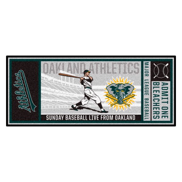 FanMats® - Cooperstown Retro Collection 2000 Oakland Athletics 30" x 72" Nylon Face Retro Ticket Runner Mat