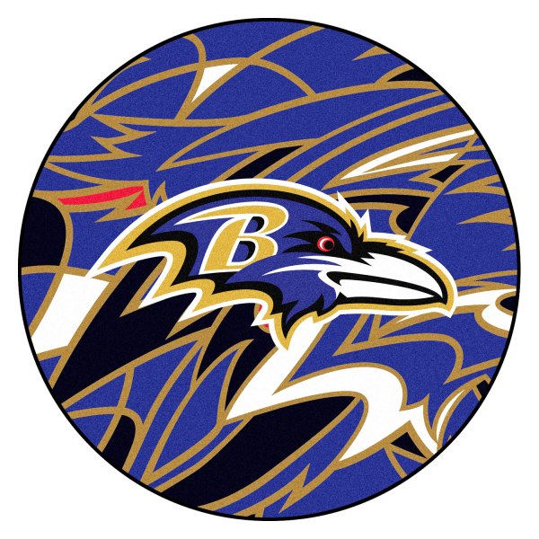 FanMats® - "X-Fit" Baltimore Ravens 27" Dia Nylon Face Floor Mat