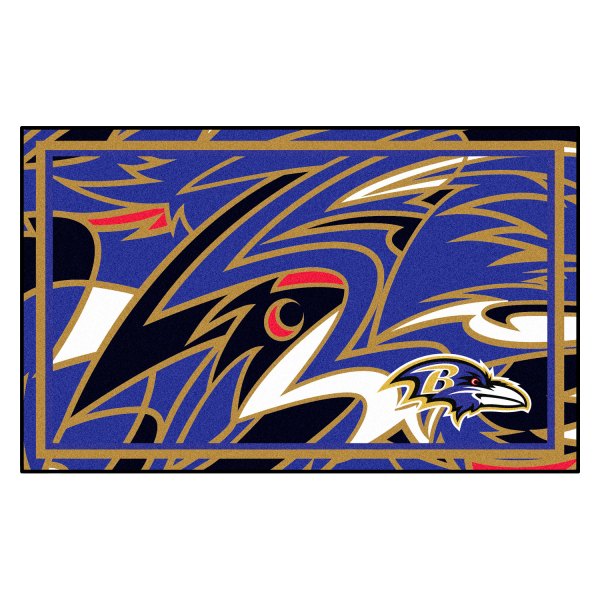 FanMats® - "X-Fit" Baltimore Ravens 48" x 72" Nylon Face Ultra Plush Floor Rug