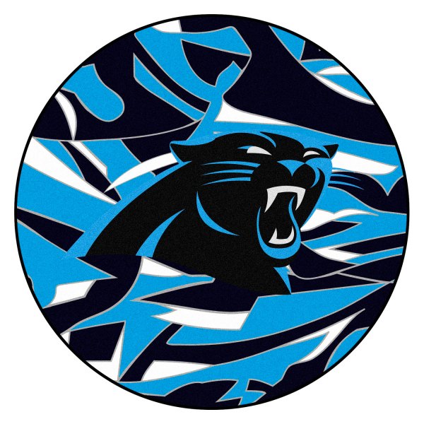 FanMats® - "X-Fit" Carolina Panthers 27" Dia Nylon Face Floor Mat