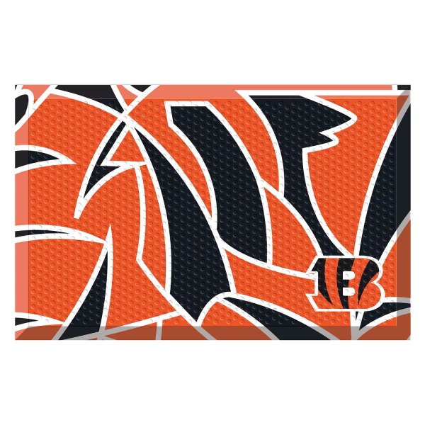 FanMats® - "X-Fit" Cincinnati Bengals 19" x 30" Rubber Scraper Door Mat