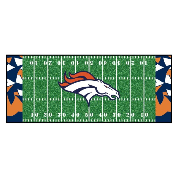 FanMats® - Denver Broncos 30" x 72" Nylon Face Football Field Runner Mat