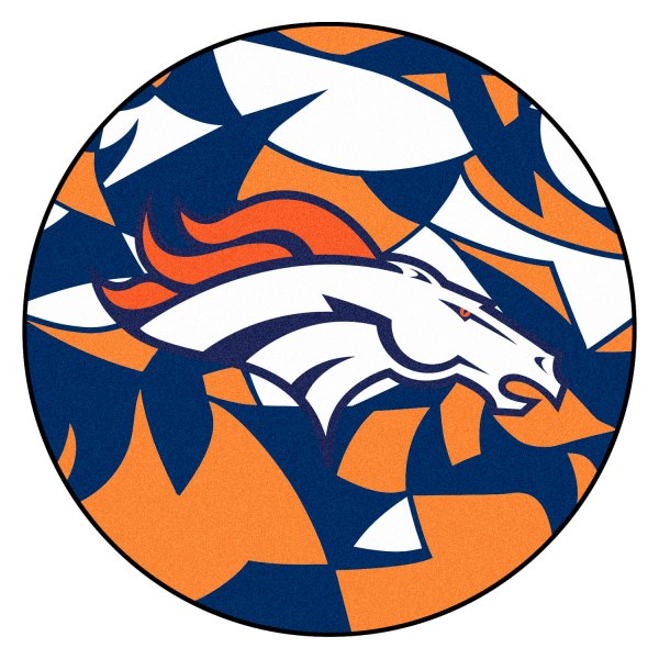 FanMats® - "X-Fit" Denver Broncos 27" Dia Nylon Face Floor Mat