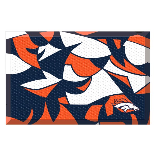 FanMats® - "X-Fit" Denver Broncos 19" x 30" Rubber Scraper Door Mat