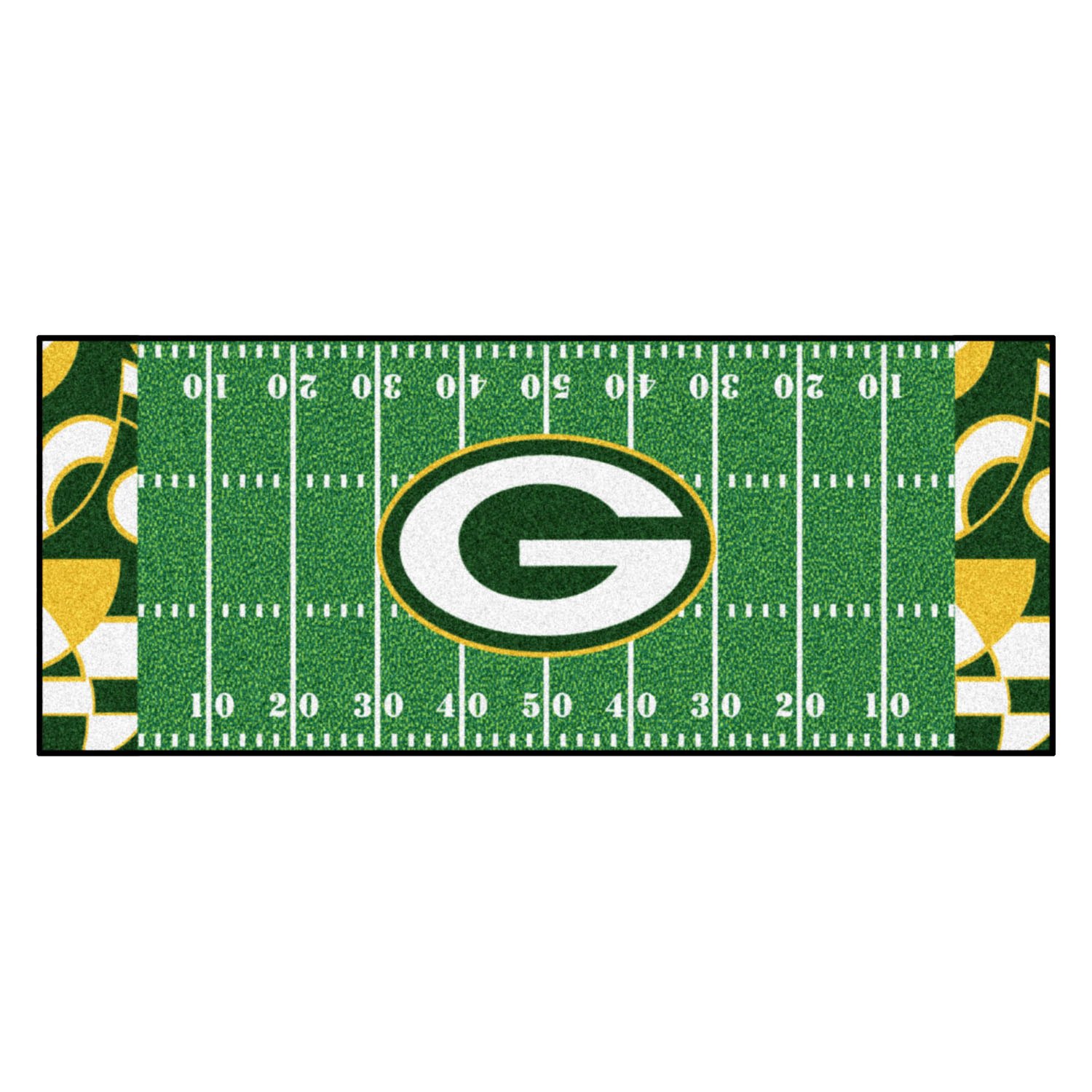 Fanmats® 23266 Green Bay Packers 30 X 72 Nylon Face Football Field Runner Mat