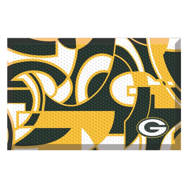 FanMats® - "X-Fit" Green Bay Packers 19" x 30" Rubber Scraper Door Mat