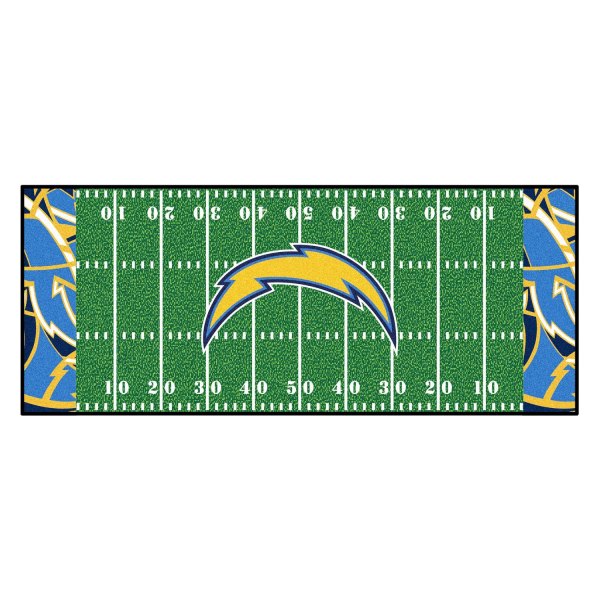 FanMats® - Los Angeles Chargers 30" x 72" Nylon Face Football Field Runner Mat