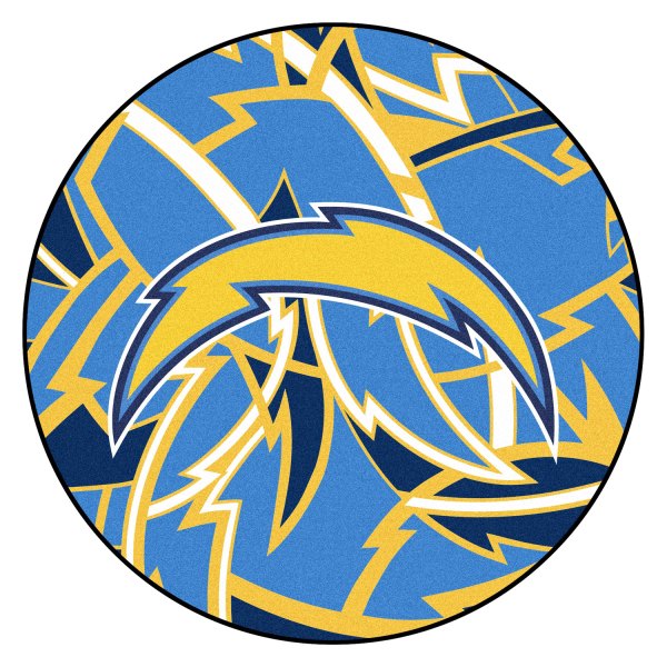 FanMats® - "X-Fit" Los Angeles Chargers 27" Dia Nylon Face Floor Mat
