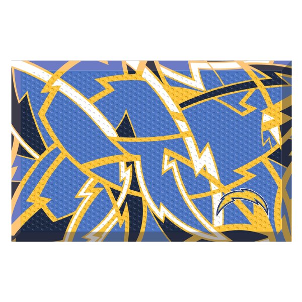 FanMats® - "X-Fit" Los Angeles Chargers 19" x 30" Rubber Scraper Door Mat