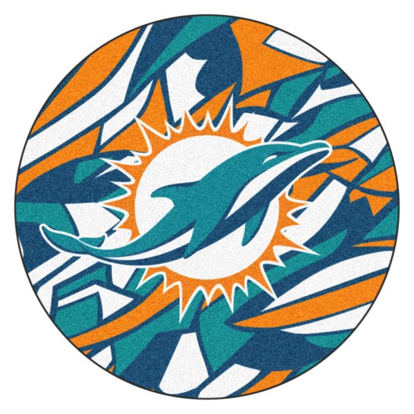 FanMats® - "X-Fit" Miami Dolphins 27" Dia Nylon Face Floor Mat