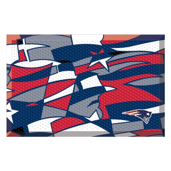 FanMats® - "X-Fit" New England Patriots 19" x 30" Rubber Scraper Door Mat