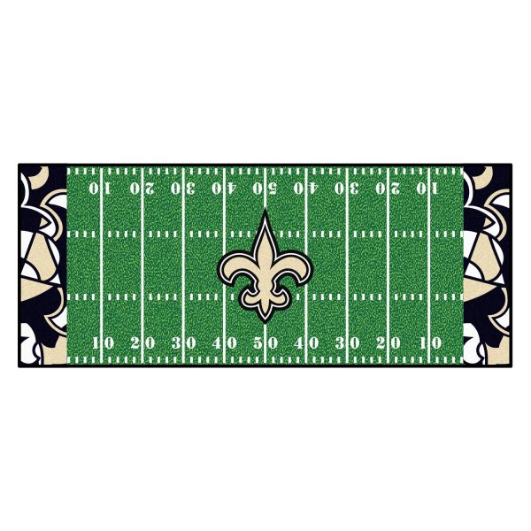 FanMats® - New Orleans Saints 30" x 72" Nylon Face Football Field Runner Mat