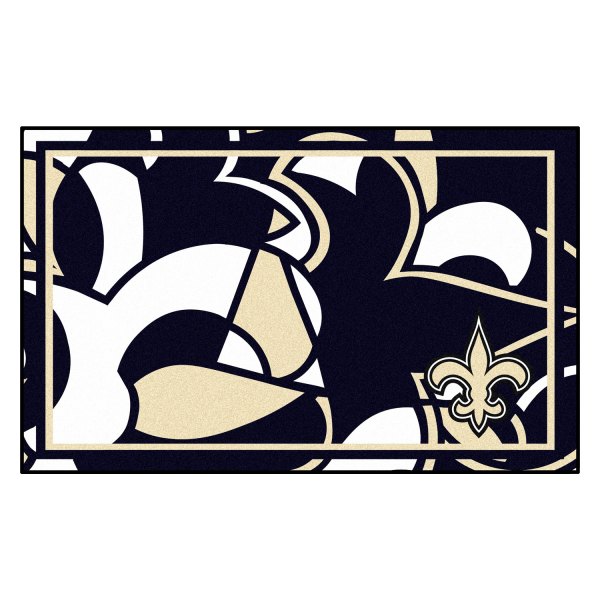 FanMats® - "X-Fit" New Orleans Saints 48" x 72" Nylon Face Ultra Plush Floor Rug