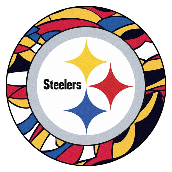 FanMats® - "X-Fit" Pittsburgh Steelers 27" Dia Nylon Face Floor Mat