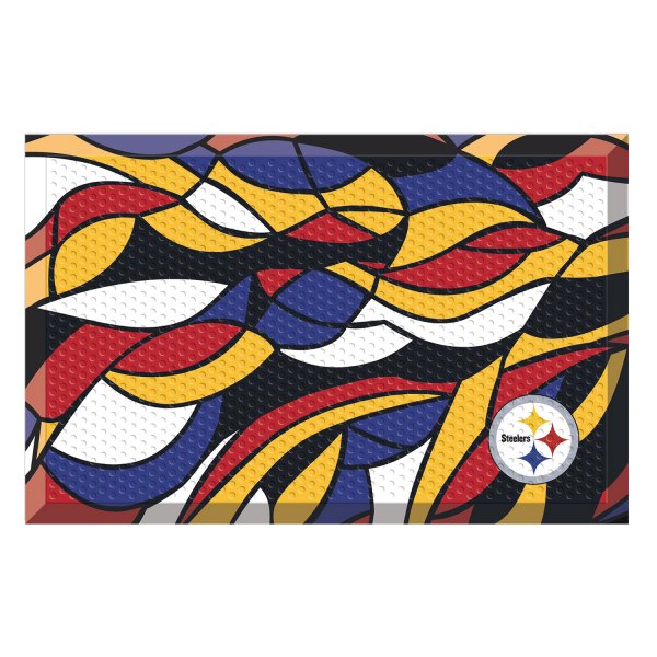 FanMats® - "X-Fit" Pittsburgh Steelers 19" x 30" Rubber Scraper Door Mat