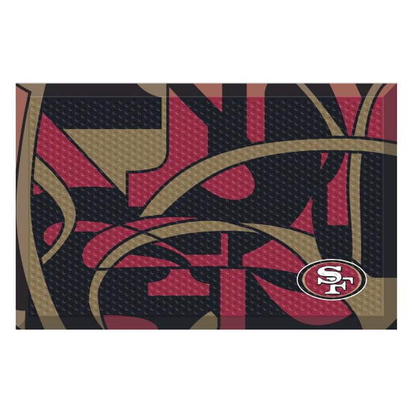 FanMats® - "X-Fit" San Francisco 49ers 19" x 30" Rubber Scraper Door Mat